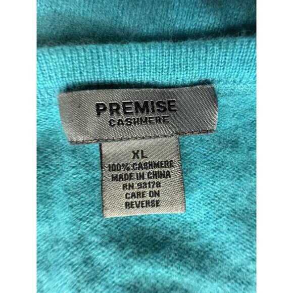 Premise Cashmere Short Sleeve Teal Blue Sweater XL Round Neck - Picture 2 of 6